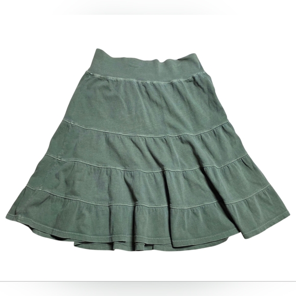 Fresh Produce Olive Green Tiered Skirt XS Above-Knee Summer Casual Beach Boho - Picture 2 of 5
